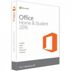Microsoft Office Home and Student 2016, [Pentru acasa], Medialess, FPP, 1 PC, 32/64 bit, Engleza