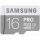 Card memorie SAMSUNG MicroSDHC Pro 16GB, Clasa 10 UHS-I [Adaptor SD]