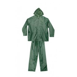 Costum impermeabil nailon/pvc-verde jacheta + pantalon