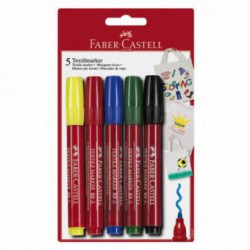 Marker Pentru Textile 5 Culori Faber-Castell